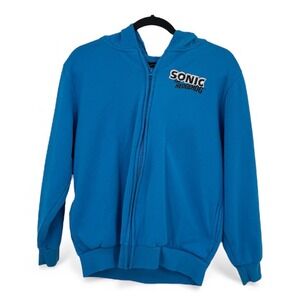 Sonic the Hedgehog Blue Hoodie XL Kids Zip Up Costume‎ Cosplay Boy's Gamer